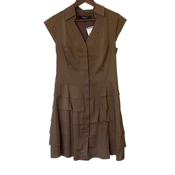 Nine West Cotton Blend Tiered Mini Dress - Picture 1 of 8